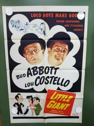 R1954 Little Giant One Sheet Poster 27x41 " Bud Abbott,  Lou Costello Comedy
