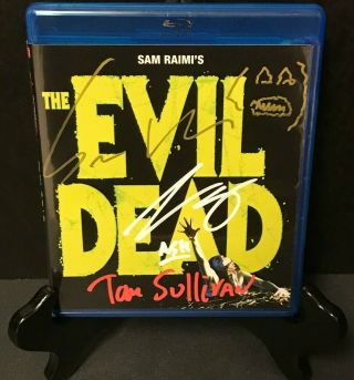 Evil Dead Blu - Ray Signed By Bruce Campbell,  Sam Raimi & Tom Sullivan