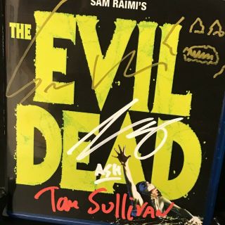 Evil Dead Blu - Ray Signed by Bruce Campbell,  Sam Raimi & Tom Sullivan 2