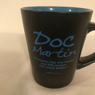 Doc Martin Tea Coffee Mug Cup Tv Quotes On Back Blue Interior