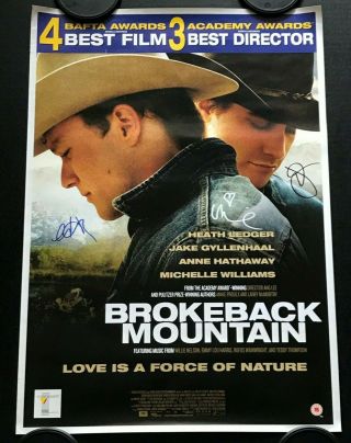 Brokeback Mountain Poster Signed By Jake Gyllenhall,  Anne Hathaway & More