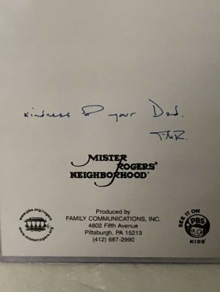 Signed Mister Rogers Neighborhood 5 x 7 Photo Mr.  Fred Rogers PBS Autograph 3