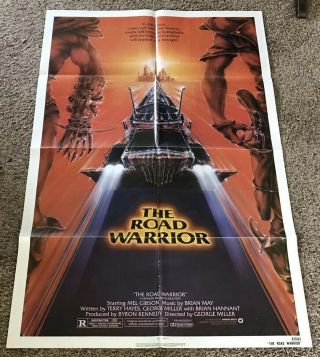 1982 Mad Max 2 The Road Warrior Movie Poster,  Folded,  27x41
