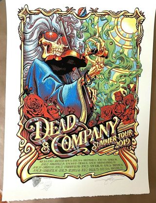 Dead And Company Summer 2019 Tour Poster Aj Masthay S/n Doodled Linocut Ae /100