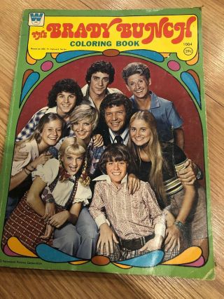 Brady Bunch Coloring Book 1972 Vintage 1004 Tv Show 1970’s Whitman