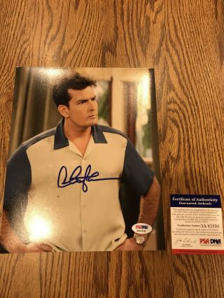 Charlie Sheen Signed 8x10 Photo Auto Psa Dna Autograph Two And A Half Men