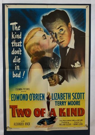 Two Of A Kind Movie Poster (verygood) One Sheet 1951 Folded Crime Film Noir 4477