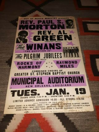 Al Green The Winans The Pilgrim Jubilees Gospel Concert Poster Orleans
