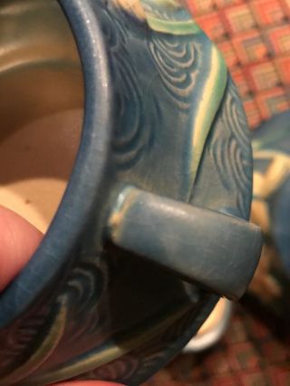 Roseville Pottery BLUE ZEPHYR LILY COVERED TEAPOT SUGAR CREAMER 7 7S 7C 4
