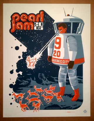 Nr Mt 2005 Ames Bros Pearl Jam Poster 9/20/05 Quebec City Canada - S/n 47/100