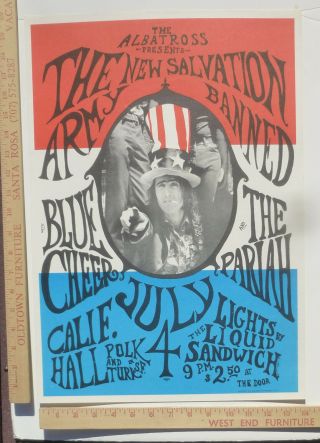 Salvation Army Banned Blue Cheer Concert Poster Californiahall 1967