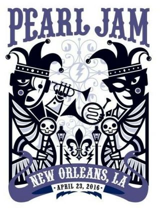 2016 Pearl Jam Tampa and Orleans Posters.  Signed and numbered by Artist. 2