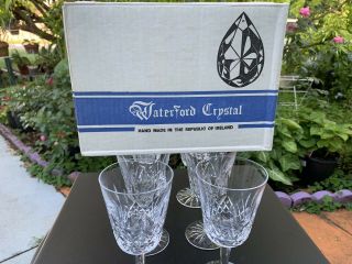 VINTAGE Waterford Crystal LISMORE Set of 6 Water Goblets 6 7/8 