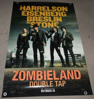 Zombieland 2 Double Tap Authentic Bus Shelter Movie Poster Double Sided Ds 4x6