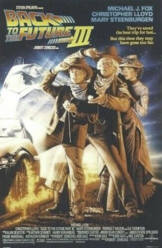 Back To The Future 3 Iii 2/s Rolled Movie Poster 1990 Double Sided