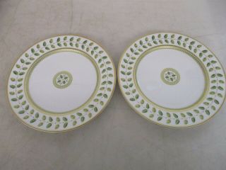 2x Bernardaud 10 - 3/8 " Gilt - Edge Porcelain Plates " Constance " France