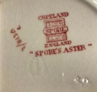 Copeland Spode Soup Bowls Spode’s Red Aster 7 3/4” Set Of 7 England Red Mark 3