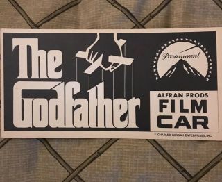 The Godfather ✯ Rare Movie Poster Film Car Placard