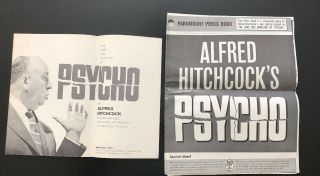 Alfred Hitchcock Psycho 1960 Movie Press Book & The Care And Handling