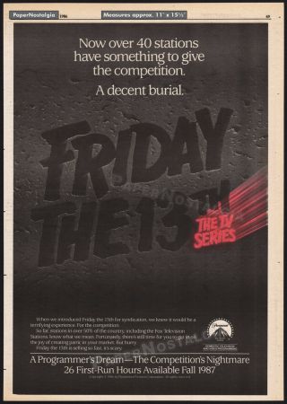 Friday The 13th: The Series_orig.  1986 Trade Print Ad / Poster_louise Robey_tv