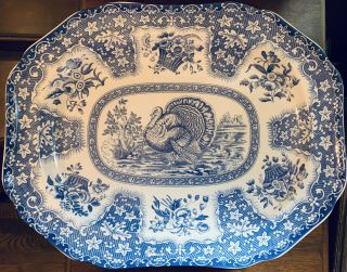 Spode Festival Blue Large 16” Turkey Platter England