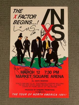Inxs Autographed Tour Poster - Indianapolis,  Market Square Arena 1991