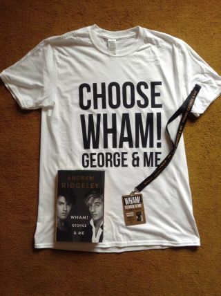 Signed Wham George & Me Andrew Ridgeley 1st Edition H/b Book T Shirt/lanard