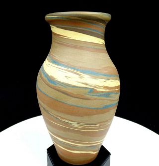 Niloak Pottery Mission Swirl First Art Mark 7 7/8 " Vase 1910 - 1924