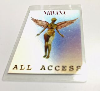 Nirvana Laminated Backstage Pass In Utero Holographic Foil Kurt Cobain 4