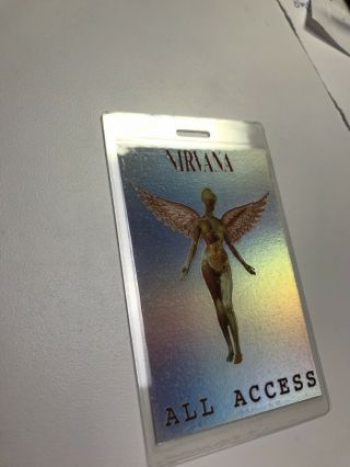 Nirvana Laminated Backstage Pass In Utero Holographic Foil Kurt Cobain 5