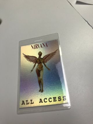 Nirvana Laminated Backstage Pass In Utero Holographic Foil Kurt Cobain 6