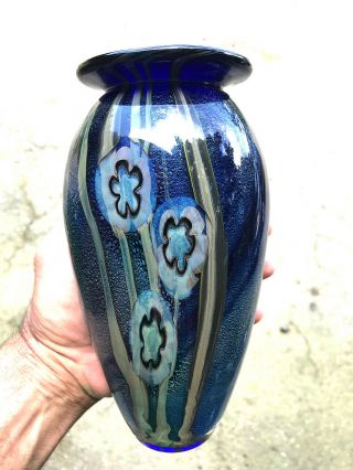 And Large Robert Eickholt Studio Art Glass Vase,  Signed And Dated
