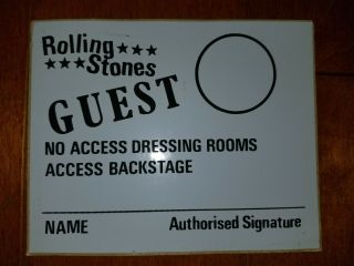 Rolling Stones 1973 European Tour Backstage Pass