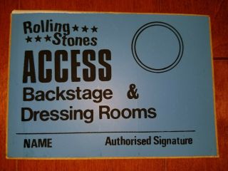 The Rolling Stones 1973 European Tour Backstage Pass