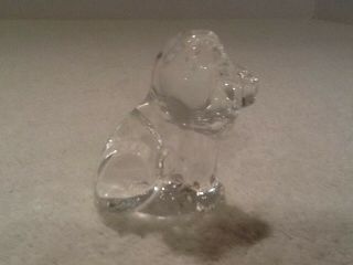 RARE STEUBEN Crystal Glass LION PAPERWEIGHT Hand Cooler SIGNED 4