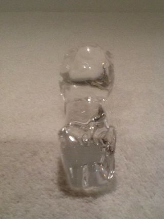 RARE STEUBEN Crystal Glass LION PAPERWEIGHT Hand Cooler SIGNED 5
