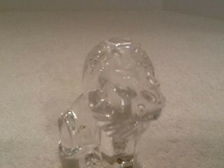 RARE STEUBEN Crystal Glass LION PAPERWEIGHT Hand Cooler SIGNED 6