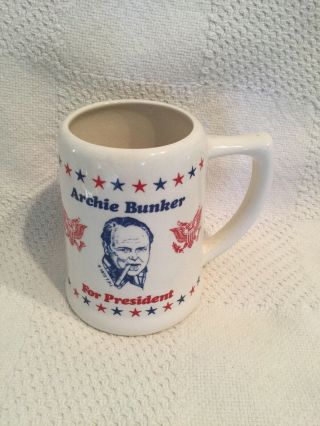 Vintage Archie Bunker For President Mug Stein Beer Party All In The Family 1972