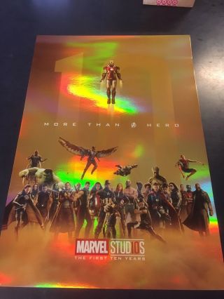 Marvel Studios Poster - The First 10 Years.  More Than A Hero - Limited