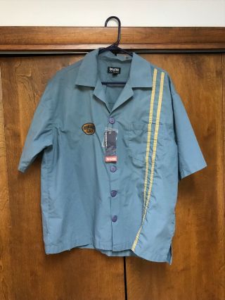 Corner Gas Button - Up Work Shirt Ctv Bruzer Blue Size Large Rare Promo Canada