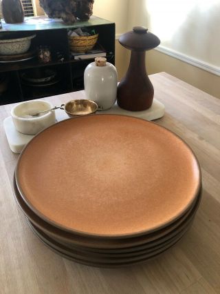 Six Vintage Edith Heath Dinner Plates Ceramics Pottery Mid - Century Modern