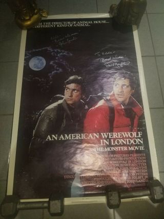 American Werewolf In London Signed Poster John Landis David Naughton