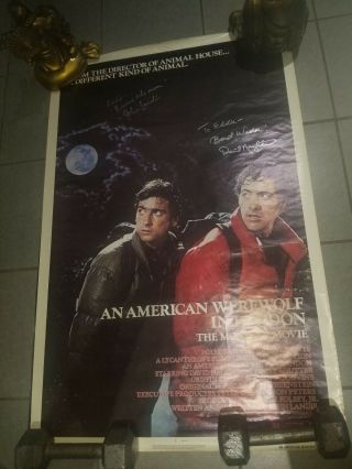 American Werewolf In London Signed Poster John Landis David Naughton 2