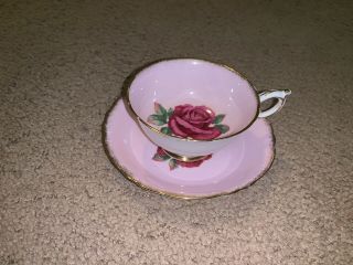 Paragon Fine Bone China Tea Cup And Saucer; Pink With Rose