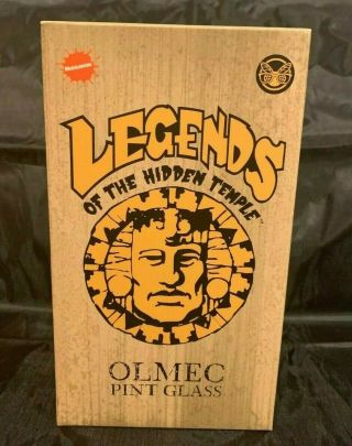 Legends Of Hidden Temple Olmec Pint Glass Nick Box Exclusive Nickelodeon 90s
