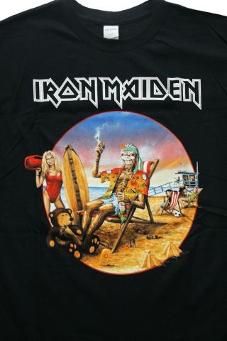 Iron Maiden 2017 Book Of Souls Official California Tour T Shirt Rare Vintage Xl