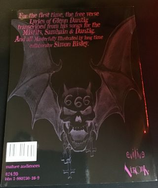 Danzig Hidden Lyrics Of The Left Hand 1st Edition Misfits Samhain Simon Bisley 3