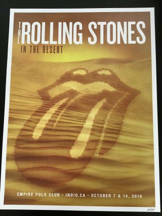 Rolling Stones Poster Desert Trip Coachella Signed Le Bob Dylan 235/300 Indio Ca