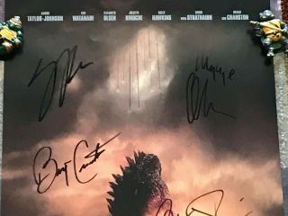 Godzilla Poster Signed by Bryan Cranston,  Gareth Edwards,  Elizabeth Olsen & MORE 2