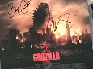 Godzilla Poster Signed by Bryan Cranston,  Gareth Edwards,  Elizabeth Olsen & MORE 3